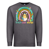 Charcoal Heather teach love inspire rainbow Premium Sweatshirt - MaliasSmallBusiness