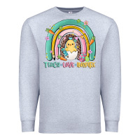 Heather Grey teach love inspire rainbow Premium Sweatshirt - MaliasSmallBusiness