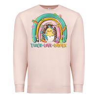 Pale Pink teach love inspire rainbow Premium Sweatshirt - MaliasSmallBusiness