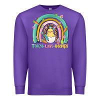 Purple teach love inspire rainbow Premium Sweatshirt - MaliasSmallBusiness