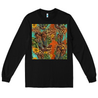 Black western boots and sunflowers seamless pattern Long Sleeve Tee - HRA Design Shop