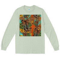 Matcha western boots and sunflowers seamless pattern Long Sleeve Tee - HRA Design Shop