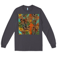 Smoke western boots and sunflowers seamless pattern Long Sleeve Tee - HRA Design Shop