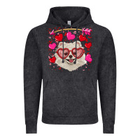 Vintage Black Valentine's day white pomeranian Vintage Hoodie - RanaPortraitStore