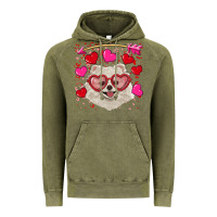 Vintage Olive Valentine's day white pomeranian Vintage Hoodie - RanaPortraitStore