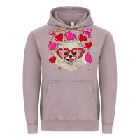 Vintage Zinc Valentine's day white pomeranian Vintage Hoodie - RanaPortraitStore