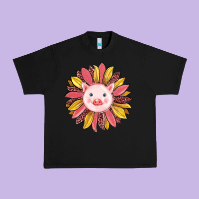 Pig Sunflower Urban Heavy Tee Designed By Ranaportraitstore