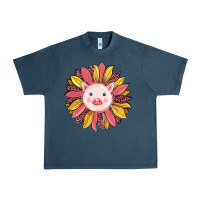 Midnight Navy pig sunflower Urban Heavy Tee - RanaPortraitStore