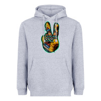 Heather Grey Aztec Sunflower Peace Sign Heavyweight Hoodie - Jasminsmagicworld