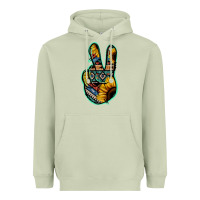 Matcha Aztec Sunflower Peace Sign Heavyweight Hoodie - Jasminsmagicworld
