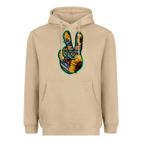 Mushroom Aztec Sunflower Peace Sign Heavyweight Hoodie - Jasminsmagicworld
