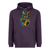 Plum Aztec Sunflower Peace Sign Heavyweight Hoodie - Jasminsmagicworld
