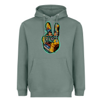Sage Aztec Sunflower Peace Sign Heavyweight Hoodie - Jasminsmagicworld