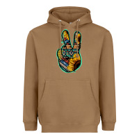 Toasted Coconut Aztec Sunflower Peace Sign Heavyweight Hoodie - Jasminsmagicworld