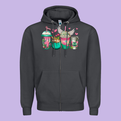 Best Mom Ever Mothers Day Coffee Cups Zipper Hoodie Designed By Jasminsmagicworld