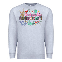 Heather Grey rocking the phlebotomist life Premium Sweatshirt - MaliasSmallBusiness
