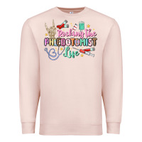 Pale Pink rocking the phlebotomist life Premium Sweatshirt - MaliasSmallBusiness