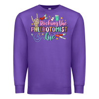 Purple rocking the phlebotomist life Premium Sweatshirt - MaliasSmallBusiness