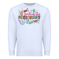 White rocking the phlebotomist life Premium Sweatshirt - MaliasSmallBusiness