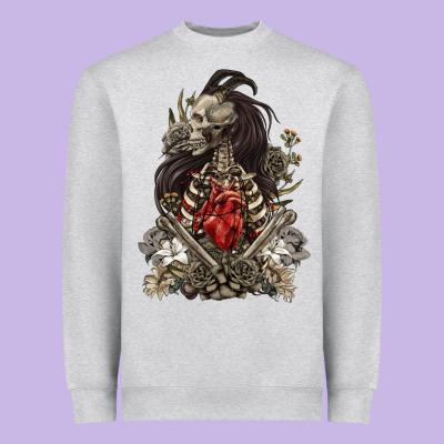 Heavyweight Sweatshirt floral skeleton