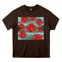 Chocolate Brown Western Roses Heavy Core Tee - LillyAllenDesigns