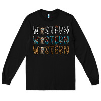 Black western western western Long Sleeve Tee - CowhideDigitalArt