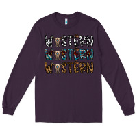 Plum western western western Long Sleeve Tee - CowhideDigitalArt