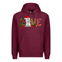 Burgundy love snowman bbs Premium Hoodie - BundleAndBundleShop