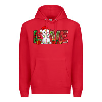 Red love snowman bbs Premium Hoodie - BundleAndBundleShop