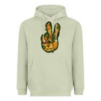 Matcha Pineapple Peace Sign Heavyweight Hoodie - Jasminsmagicworld