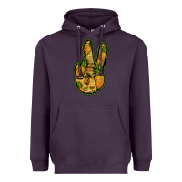 Plum Pineapple Peace Sign Heavyweight Hoodie - Jasminsmagicworld