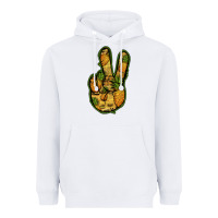 White Pineapple Peace Sign Heavyweight Hoodie - Jasminsmagicworld