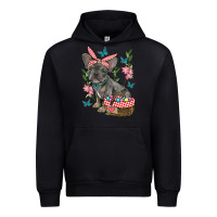 Black easter french bulldog Urban Hoodie - RanaPortraitStore