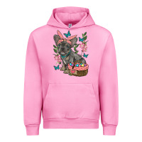 Fuchsia Pink easter french bulldog Urban Hoodie - RanaPortraitStore
