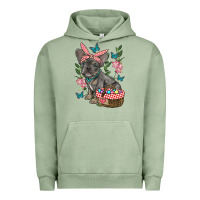 Pigment Oil Green easter french bulldog Urban Hoodie - RanaPortraitStore