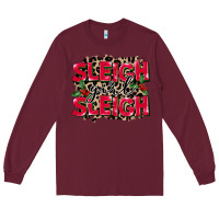 Burgundy Sleigh Girl Sleigh Long Sleeve Tee - FaDigitalArtStudio