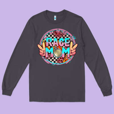 Race Mom With Leopard And Peace Hand Long Sleeve Tee Designed By Adodesignshop