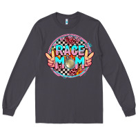 Smoke race mom with leopard and peace hand Long Sleeve Tee - AdoDesignShop
