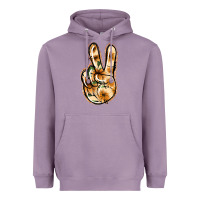 Lavender Floral Gold Peace Sign Heavyweight Hoodie - Jasminsmagicworld