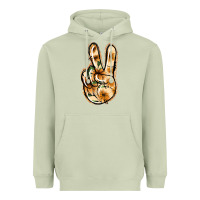 Matcha Floral Gold Peace Sign Heavyweight Hoodie - Jasminsmagicworld