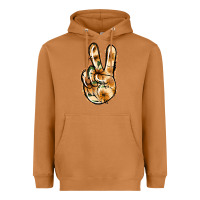 Meerkat Floral Gold Peace Sign Heavyweight Hoodie - Jasminsmagicworld