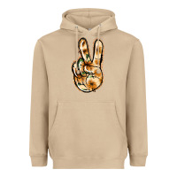 Mushroom Floral Gold Peace Sign Heavyweight Hoodie - Jasminsmagicworld