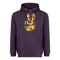 Plum Floral Gold Peace Sign Heavyweight Hoodie - Jasminsmagicworld