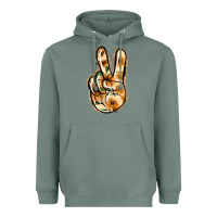 Sage Floral Gold Peace Sign Heavyweight Hoodie - Jasminsmagicworld