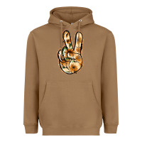 Toasted Coconut Floral Gold Peace Sign Heavyweight Hoodie - Jasminsmagicworld