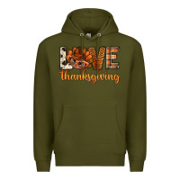 Army Green love thanksgiving with turkey bbs Premium Hoodie - BundleAndBundleShop