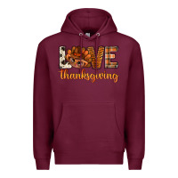 Burgundy love thanksgiving with turkey bbs Premium Hoodie - BundleAndBundleShop