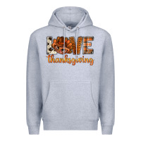 Heather Grey love thanksgiving with turkey bbs Premium Hoodie - BundleAndBundleShop