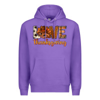 Purple love thanksgiving with turkey bbs Premium Hoodie - BundleAndBundleShop