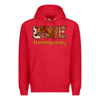 Red love thanksgiving with turkey bbs Premium Hoodie - BundleAndBundleShop